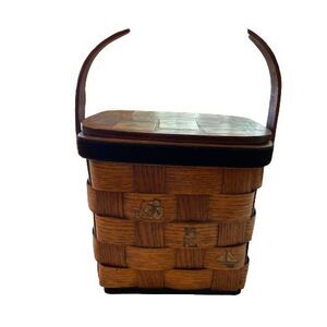 Vintage Woven Basket Decoupage Western Theme Purse